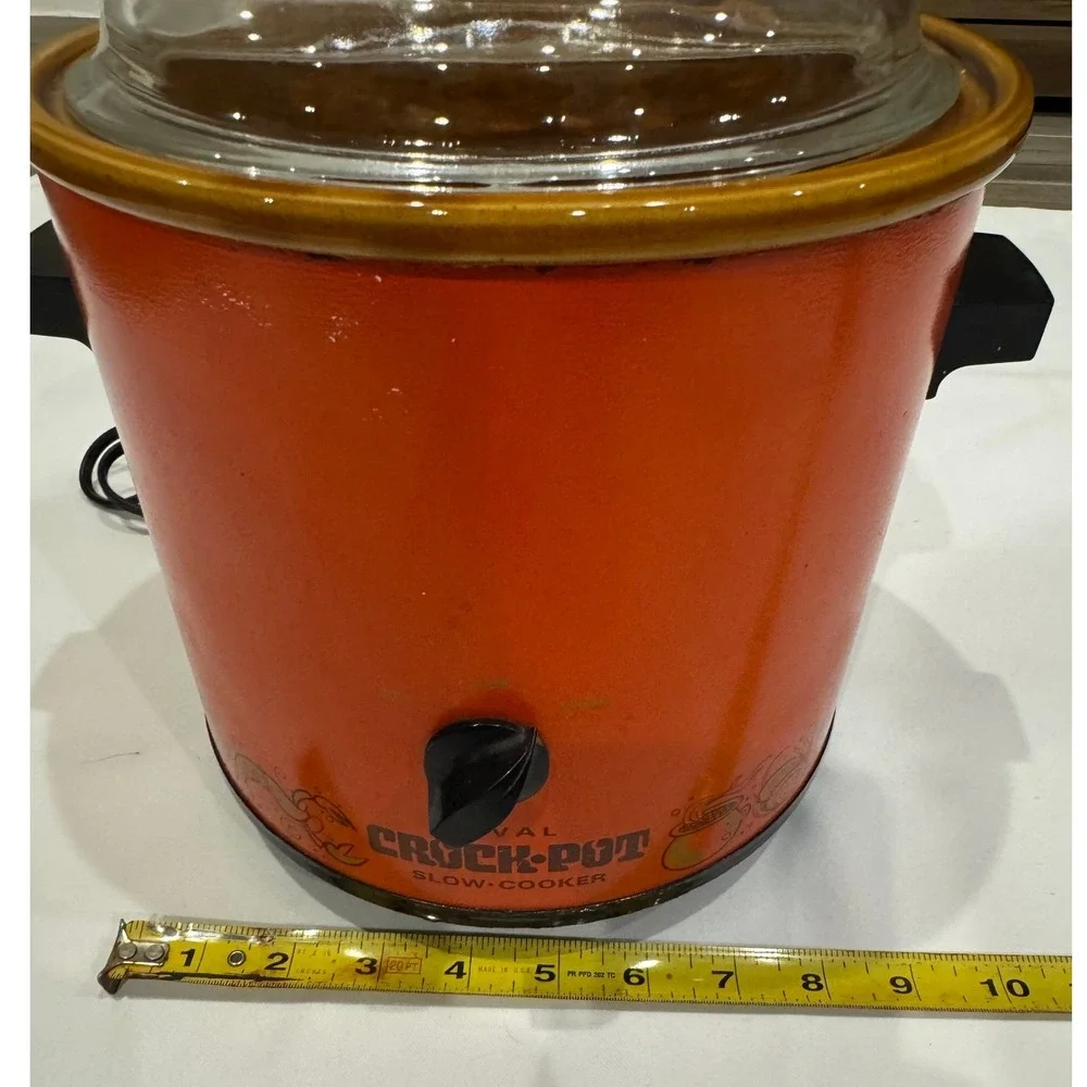 Rival Crock-Pot Slow Cooker Vintage Orange 3.5qt Good Retro Mid-Century 3100/2‎